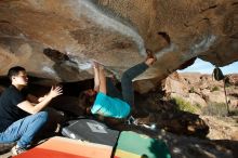 Bouldering in Hueco Tanks on 02/14/2020 with Blue Lizard Climbing and Yoga

Filename: SRM_20200214_1651100.jpg
Aperture: f/8.0
Shutter Speed: 1/250
Body: Canon EOS-1D Mark II
Lens: Canon EF 16-35mm f/2.8 L