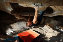 Bouldering in Hueco Tanks on 02/14/2020 with Blue Lizard Climbing and Yoga

Filename: SRM_20200214_1657410.jpg
Aperture: f/8.0
Shutter Speed: 1/250
Body: Canon EOS-1D Mark II
Lens: Canon EF 16-35mm f/2.8 L