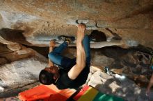 Bouldering in Hueco Tanks on 02/14/2020 with Blue Lizard Climbing and Yoga

Filename: SRM_20200214_1703070.jpg
Aperture: f/8.0
Shutter Speed: 1/250
Body: Canon EOS-1D Mark II
Lens: Canon EF 16-35mm f/2.8 L