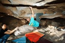 Bouldering in Hueco Tanks on 02/14/2020 with Blue Lizard Climbing and Yoga

Filename: SRM_20200214_1706530.jpg
Aperture: f/8.0
Shutter Speed: 1/250
Body: Canon EOS-1D Mark II
Lens: Canon EF 16-35mm f/2.8 L