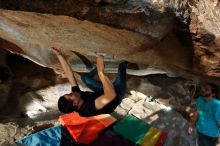 Bouldering in Hueco Tanks on 02/14/2020 with Blue Lizard Climbing and Yoga

Filename: SRM_20200214_1709260.jpg
Aperture: f/8.0
Shutter Speed: 1/320
Body: Canon EOS-1D Mark II
Lens: Canon EF 16-35mm f/2.8 L