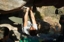 Bouldering in Hueco Tanks on 02/14/2020 with Blue Lizard Climbing and Yoga

Filename: SRM_20200214_1728230.jpg
Aperture: f/9.0
Shutter Speed: 1/250
Body: Canon EOS-1D Mark II
Lens: Canon EF 50mm f/1.8 II