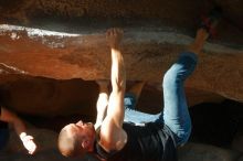 Bouldering in Hueco Tanks on 02/14/2020 with Blue Lizard Climbing and Yoga

Filename: SRM_20200214_1731230.jpg
Aperture: f/5.0
Shutter Speed: 1/250
Body: Canon EOS-1D Mark II
Lens: Canon EF 50mm f/1.8 II