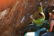 Bouldering in Hueco Tanks on 02/14/2020 with Blue Lizard Climbing and Yoga

Filename: SRM_20200214_1820200.jpg
Aperture: f/2.5
Shutter Speed: 1/250
Body: Canon EOS-1D Mark II
Lens: Canon EF 50mm f/1.8 II