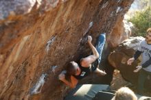 Bouldering in Hueco Tanks on 02/14/2020 with Blue Lizard Climbing and Yoga

Filename: SRM_20200214_1821320.jpg
Aperture: f/2.8
Shutter Speed: 1/250
Body: Canon EOS-1D Mark II
Lens: Canon EF 50mm f/1.8 II