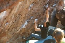 Bouldering in Hueco Tanks on 02/14/2020 with Blue Lizard Climbing and Yoga

Filename: SRM_20200214_1822350.jpg
Aperture: f/2.5
Shutter Speed: 1/250
Body: Canon EOS-1D Mark II
Lens: Canon EF 50mm f/1.8 II