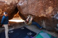 Bouldering in Hueco Tanks on 02/16/2020 with Blue Lizard Climbing and Yoga

Filename: SRM_20200216_1038080.jpg
Aperture: f/4.5
Shutter Speed: 1/250
Body: Canon EOS-1D Mark II
Lens: Canon EF 16-35mm f/2.8 L