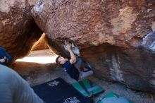 Bouldering in Hueco Tanks on 02/16/2020 with Blue Lizard Climbing and Yoga

Filename: SRM_20200216_1040030.jpg
Aperture: f/2.8
Shutter Speed: 1/500
Body: Canon EOS-1D Mark II
Lens: Canon EF 16-35mm f/2.8 L