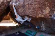 Bouldering in Hueco Tanks on 02/16/2020 with Blue Lizard Climbing and Yoga

Filename: SRM_20200216_1042310.jpg
Aperture: f/5.6
Shutter Speed: 1/250
Body: Canon EOS-1D Mark II
Lens: Canon EF 16-35mm f/2.8 L