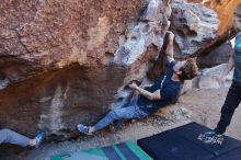 Bouldering in Hueco Tanks on 02/16/2020 with Blue Lizard Climbing and Yoga

Filename: SRM_20200216_1043451.jpg
Aperture: f/5.0
Shutter Speed: 1/250
Body: Canon EOS-1D Mark II
Lens: Canon EF 16-35mm f/2.8 L