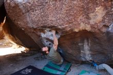 Bouldering in Hueco Tanks on 02/16/2020 with Blue Lizard Climbing and Yoga

Filename: SRM_20200216_1044550.jpg
Aperture: f/5.0
Shutter Speed: 1/250
Body: Canon EOS-1D Mark II
Lens: Canon EF 16-35mm f/2.8 L