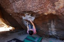 Bouldering in Hueco Tanks on 02/16/2020 with Blue Lizard Climbing and Yoga

Filename: SRM_20200216_1046080.jpg
Aperture: f/5.0
Shutter Speed: 1/250
Body: Canon EOS-1D Mark II
Lens: Canon EF 16-35mm f/2.8 L