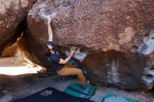 Bouldering in Hueco Tanks on 02/16/2020 with Blue Lizard Climbing and Yoga

Filename: SRM_20200216_1047500.jpg
Aperture: f/5.6
Shutter Speed: 1/250
Body: Canon EOS-1D Mark II
Lens: Canon EF 16-35mm f/2.8 L