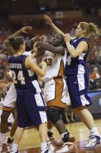 Aubry Cook, #43.  The lady longhorns defeated the Oral Roberts University's (ORU) Golden Eagles 79-40 Saturday night.

Filename: SRM_20061125_1404067.jpg
Aperture: f/2.8
Shutter Speed: 1/400
Body: Canon EOS-1D Mark II
Lens: Canon EF 80-200mm f/2.8 L