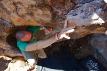 Bouldering in Hueco Tanks on 02/16/2020 with Blue Lizard Climbing and Yoga

Filename: SRM_20200216_1106320.jpg
Aperture: f/5.0
Shutter Speed: 1/250
Body: Canon EOS-1D Mark II
Lens: Canon EF 16-35mm f/2.8 L