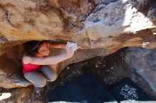 Bouldering in Hueco Tanks on 02/16/2020 with Blue Lizard Climbing and Yoga

Filename: SRM_20200216_1107050.jpg
Aperture: f/4.5
Shutter Speed: 1/250
Body: Canon EOS-1D Mark II
Lens: Canon EF 16-35mm f/2.8 L