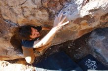 Bouldering in Hueco Tanks on 02/16/2020 with Blue Lizard Climbing and Yoga

Filename: SRM_20200216_1108270.jpg
Aperture: f/4.5
Shutter Speed: 1/250
Body: Canon EOS-1D Mark II
Lens: Canon EF 16-35mm f/2.8 L