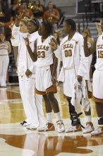 The lady longhorns defeated the Oral Roberts University's (ORU) Golden Eagles 79-40 Saturday night.

Filename: SRM_20061125_1405146.jpg
Aperture: f/4.5
Shutter Speed: 1/200
Body: Canon EOS-1D Mark II
Lens: Canon EF 80-200mm f/2.8 L
