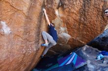 Bouldering in Hueco Tanks on 02/16/2020 with Blue Lizard Climbing and Yoga

Filename: SRM_20200216_1122381.jpg
Aperture: f/4.5
Shutter Speed: 1/320
Body: Canon EOS-1D Mark II
Lens: Canon EF 16-35mm f/2.8 L