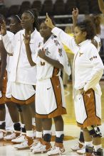 The lady longhorns defeated the Oral Roberts University's (ORU) Golden Eagles 79-40 Saturday night.

Filename: SRM_20061125_1405188.jpg
Aperture: f/4.5
Shutter Speed: 1/200
Body: Canon EOS-1D Mark II
Lens: Canon EF 80-200mm f/2.8 L