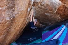 Bouldering in Hueco Tanks on 02/16/2020 with Blue Lizard Climbing and Yoga

Filename: SRM_20200216_1127551.jpg
Aperture: f/4.5
Shutter Speed: 1/250
Body: Canon EOS-1D Mark II
Lens: Canon EF 16-35mm f/2.8 L