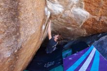 Bouldering in Hueco Tanks on 02/16/2020 with Blue Lizard Climbing and Yoga

Filename: SRM_20200216_1130420.jpg
Aperture: f/4.5
Shutter Speed: 1/250
Body: Canon EOS-1D Mark II
Lens: Canon EF 16-35mm f/2.8 L