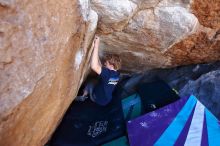 Bouldering in Hueco Tanks on 02/16/2020 with Blue Lizard Climbing and Yoga

Filename: SRM_20200216_1131180.jpg
Aperture: f/4.0
Shutter Speed: 1/250
Body: Canon EOS-1D Mark II
Lens: Canon EF 16-35mm f/2.8 L