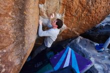 Bouldering in Hueco Tanks on 02/16/2020 with Blue Lizard Climbing and Yoga

Filename: SRM_20200216_1131550.jpg
Aperture: f/5.0
Shutter Speed: 1/250
Body: Canon EOS-1D Mark II
Lens: Canon EF 16-35mm f/2.8 L