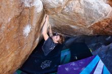 Bouldering in Hueco Tanks on 02/16/2020 with Blue Lizard Climbing and Yoga

Filename: SRM_20200216_1134290.jpg
Aperture: f/3.5
Shutter Speed: 1/250
Body: Canon EOS-1D Mark II
Lens: Canon EF 16-35mm f/2.8 L