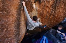 Bouldering in Hueco Tanks on 02/16/2020 with Blue Lizard Climbing and Yoga

Filename: SRM_20200216_1136470.jpg
Aperture: f/6.3
Shutter Speed: 1/250
Body: Canon EOS-1D Mark II
Lens: Canon EF 16-35mm f/2.8 L