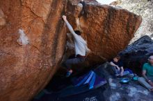 Bouldering in Hueco Tanks on 02/16/2020 with Blue Lizard Climbing and Yoga

Filename: SRM_20200216_1136510.jpg
Aperture: f/8.0
Shutter Speed: 1/250
Body: Canon EOS-1D Mark II
Lens: Canon EF 16-35mm f/2.8 L