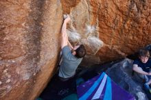 Bouldering in Hueco Tanks on 02/16/2020 with Blue Lizard Climbing and Yoga

Filename: SRM_20200216_1137550.jpg
Aperture: f/5.0
Shutter Speed: 1/250
Body: Canon EOS-1D Mark II
Lens: Canon EF 16-35mm f/2.8 L