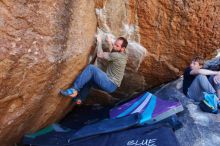 Bouldering in Hueco Tanks on 02/16/2020 with Blue Lizard Climbing and Yoga

Filename: SRM_20200216_1138460.jpg
Aperture: f/5.0
Shutter Speed: 1/250
Body: Canon EOS-1D Mark II
Lens: Canon EF 16-35mm f/2.8 L