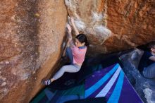 Bouldering in Hueco Tanks on 02/16/2020 with Blue Lizard Climbing and Yoga

Filename: SRM_20200216_1140510.jpg
Aperture: f/5.0
Shutter Speed: 1/250
Body: Canon EOS-1D Mark II
Lens: Canon EF 16-35mm f/2.8 L