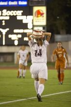 The lady longhorns beat Texas A&M 1-0 in soccer Friday night.

Filename: SRM_20061027_1910101.jpg
Aperture: f/2.8
Shutter Speed: 1/500
Body: Canon EOS 20D
Lens: Canon EF 80-200mm f/2.8 L