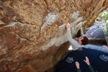 Bouldering in Hueco Tanks on 02/16/2020 with Blue Lizard Climbing and Yoga

Filename: SRM_20200216_1203510.jpg
Aperture: f/4.0
Shutter Speed: 1/250
Body: Canon EOS-1D Mark II
Lens: Canon EF 16-35mm f/2.8 L