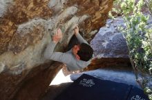 Bouldering in Hueco Tanks on 02/16/2020 with Blue Lizard Climbing and Yoga

Filename: SRM_20200216_1215050.jpg
Aperture: f/5.0
Shutter Speed: 1/320
Body: Canon EOS-1D Mark II
Lens: Canon EF 16-35mm f/2.8 L