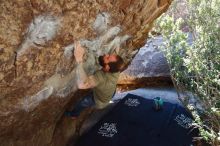 Bouldering in Hueco Tanks on 02/16/2020 with Blue Lizard Climbing and Yoga

Filename: SRM_20200216_1218130.jpg
Aperture: f/5.0
Shutter Speed: 1/250
Body: Canon EOS-1D Mark II
Lens: Canon EF 16-35mm f/2.8 L