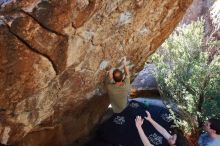 Bouldering in Hueco Tanks on 02/16/2020 with Blue Lizard Climbing and Yoga

Filename: SRM_20200216_1219380.jpg
Aperture: f/5.6
Shutter Speed: 1/250
Body: Canon EOS-1D Mark II
Lens: Canon EF 16-35mm f/2.8 L