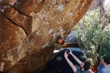 Bouldering in Hueco Tanks on 02/16/2020 with Blue Lizard Climbing and Yoga

Filename: SRM_20200216_1219381.jpg
Aperture: f/5.6
Shutter Speed: 1/250
Body: Canon EOS-1D Mark II
Lens: Canon EF 16-35mm f/2.8 L