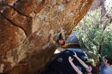 Bouldering in Hueco Tanks on 02/16/2020 with Blue Lizard Climbing and Yoga

Filename: SRM_20200216_1219400.jpg
Aperture: f/5.6
Shutter Speed: 1/250
Body: Canon EOS-1D Mark II
Lens: Canon EF 16-35mm f/2.8 L