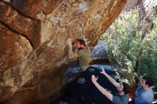 Bouldering in Hueco Tanks on 02/16/2020 with Blue Lizard Climbing and Yoga

Filename: SRM_20200216_1219410.jpg
Aperture: f/5.6
Shutter Speed: 1/250
Body: Canon EOS-1D Mark II
Lens: Canon EF 16-35mm f/2.8 L