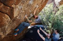 Bouldering in Hueco Tanks on 02/16/2020 with Blue Lizard Climbing and Yoga

Filename: SRM_20200216_1219450.jpg
Aperture: f/5.6
Shutter Speed: 1/250
Body: Canon EOS-1D Mark II
Lens: Canon EF 16-35mm f/2.8 L