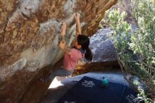 Bouldering in Hueco Tanks on 02/16/2020 with Blue Lizard Climbing and Yoga

Filename: SRM_20200216_1222340.jpg
Aperture: f/5.6
Shutter Speed: 1/250
Body: Canon EOS-1D Mark II
Lens: Canon EF 16-35mm f/2.8 L