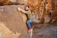 Bouldering in Hueco Tanks on 02/16/2020 with Blue Lizard Climbing and Yoga

Filename: SRM_20200216_1233130.jpg
Aperture: f/5.0
Shutter Speed: 1/250
Body: Canon EOS-1D Mark II
Lens: Canon EF 16-35mm f/2.8 L