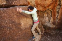 Bouldering in Hueco Tanks on 02/16/2020 with Blue Lizard Climbing and Yoga

Filename: SRM_20200216_1242190.jpg
Aperture: f/5.6
Shutter Speed: 1/250
Body: Canon EOS-1D Mark II
Lens: Canon EF 16-35mm f/2.8 L