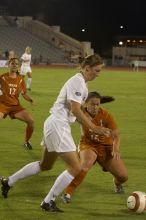 Leslie Imber, #15.  The lady longhorns beat Texas A&M 1-0 in soccer Friday night.

Filename: SRM_20061027_1922288.jpg
Aperture: f/4.0
Shutter Speed: 1/400
Body: Canon EOS 20D
Lens: Canon EF 80-200mm f/2.8 L