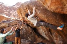 Bouldering in Hueco Tanks on 02/16/2020 with Blue Lizard Climbing and Yoga

Filename: SRM_20200216_1320140.jpg
Aperture: f/5.0
Shutter Speed: 1/250
Body: Canon EOS-1D Mark II
Lens: Canon EF 16-35mm f/2.8 L