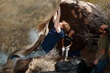 Bouldering in Hueco Tanks on 02/16/2020 with Blue Lizard Climbing and Yoga

Filename: SRM_20200216_1401040.jpg
Aperture: f/8.0
Shutter Speed: 1/250
Body: Canon EOS-1D Mark II
Lens: Canon EF 16-35mm f/2.8 L