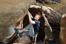 Bouldering in Hueco Tanks on 02/16/2020 with Blue Lizard Climbing and Yoga

Filename: SRM_20200216_1401140.jpg
Aperture: f/8.0
Shutter Speed: 1/250
Body: Canon EOS-1D Mark II
Lens: Canon EF 16-35mm f/2.8 L